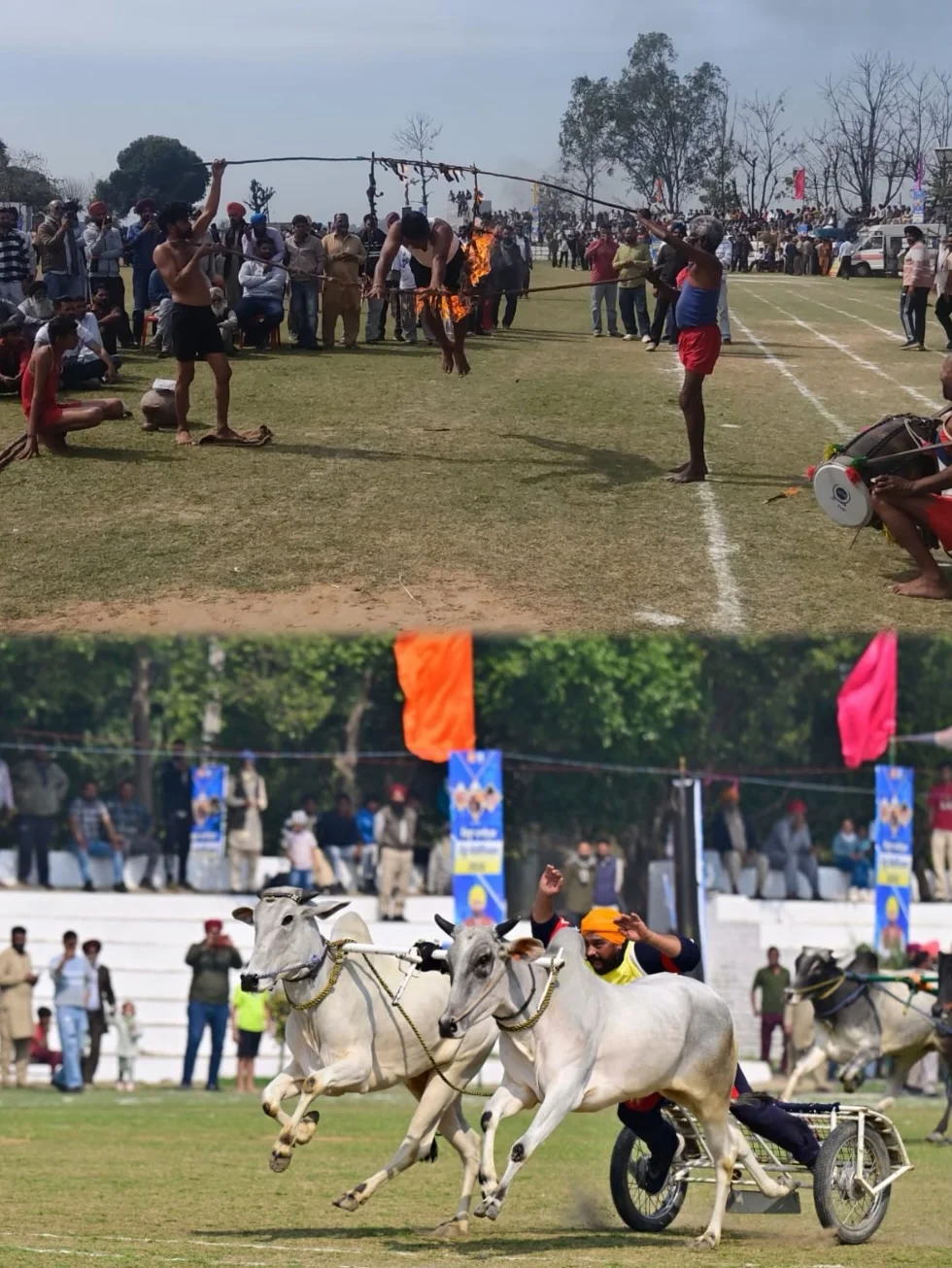 Photo by 1000 Things In Ludhiana on February 18, 2026. May be an image of football, soccer, riding on a horse, track and field, horse, stadium and text.
