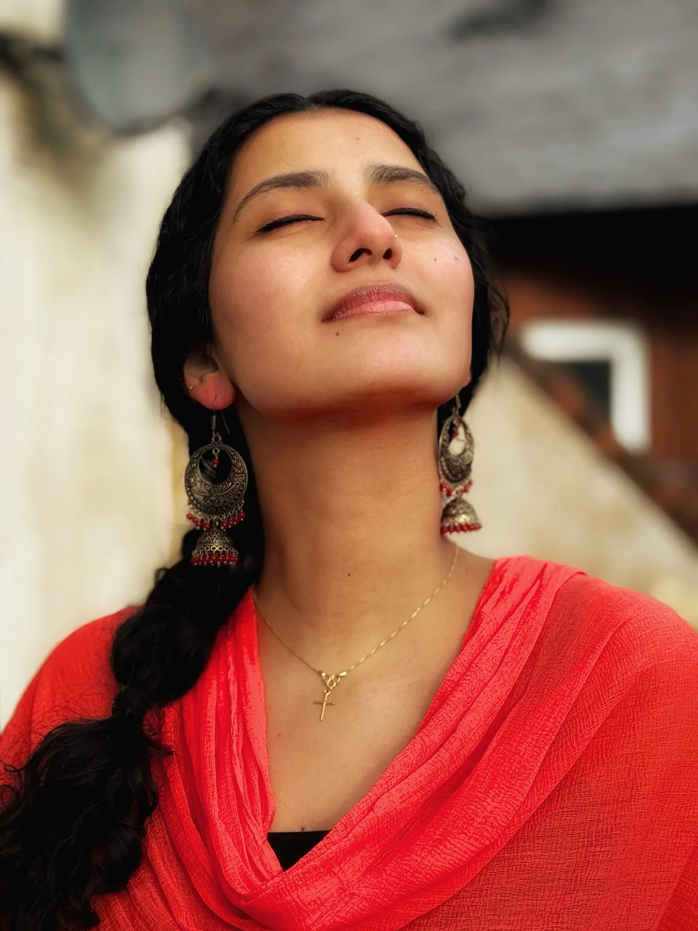 Photo by Aleena Mariya Sebastian on February 17, 2026. May be an image of one or more people, braids, jewelry and text.