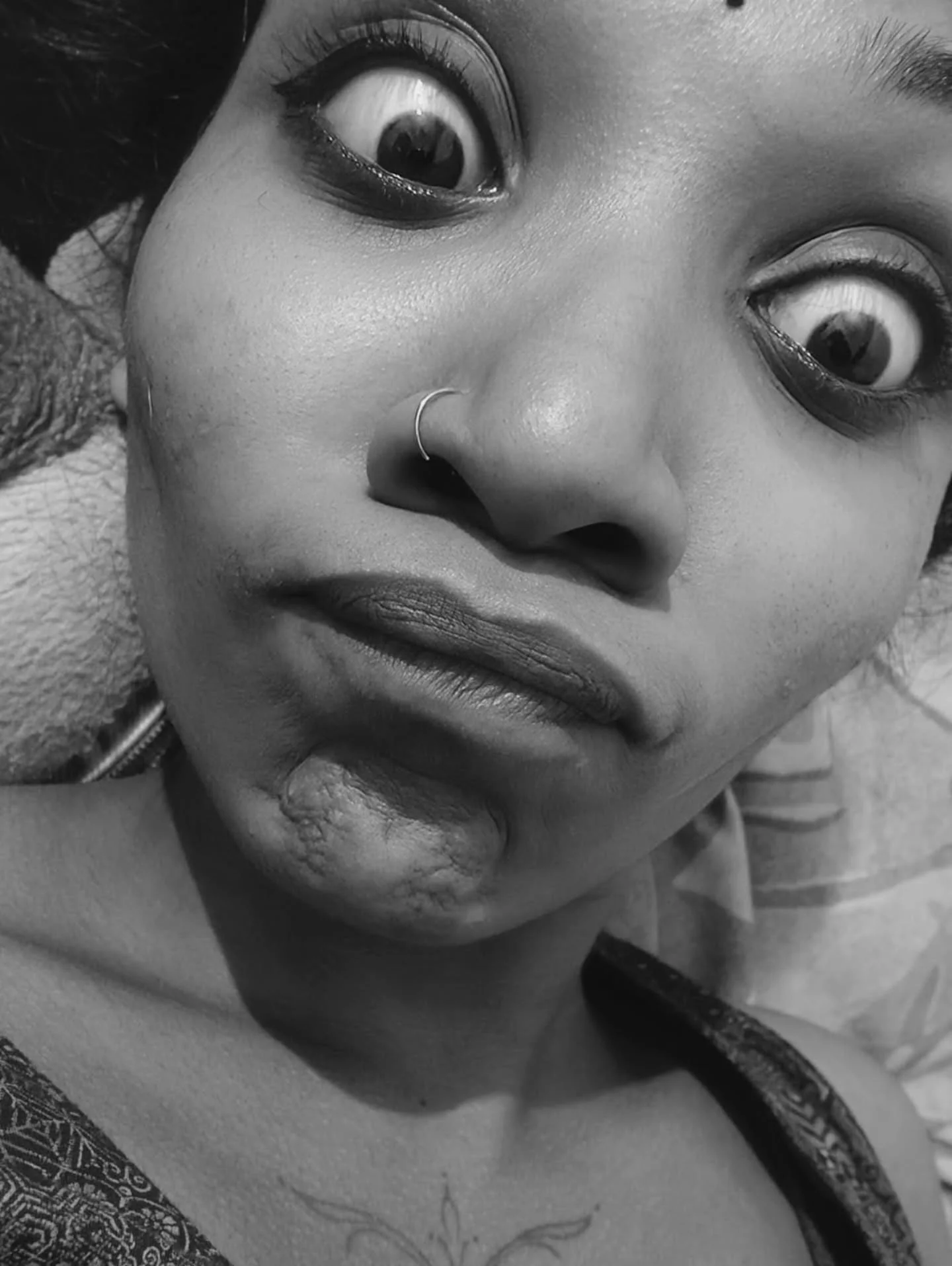 Photo by Jyothi🎀 on February 17, 2026. May be a black-and-white image of one or more people, henna, makeup and text.