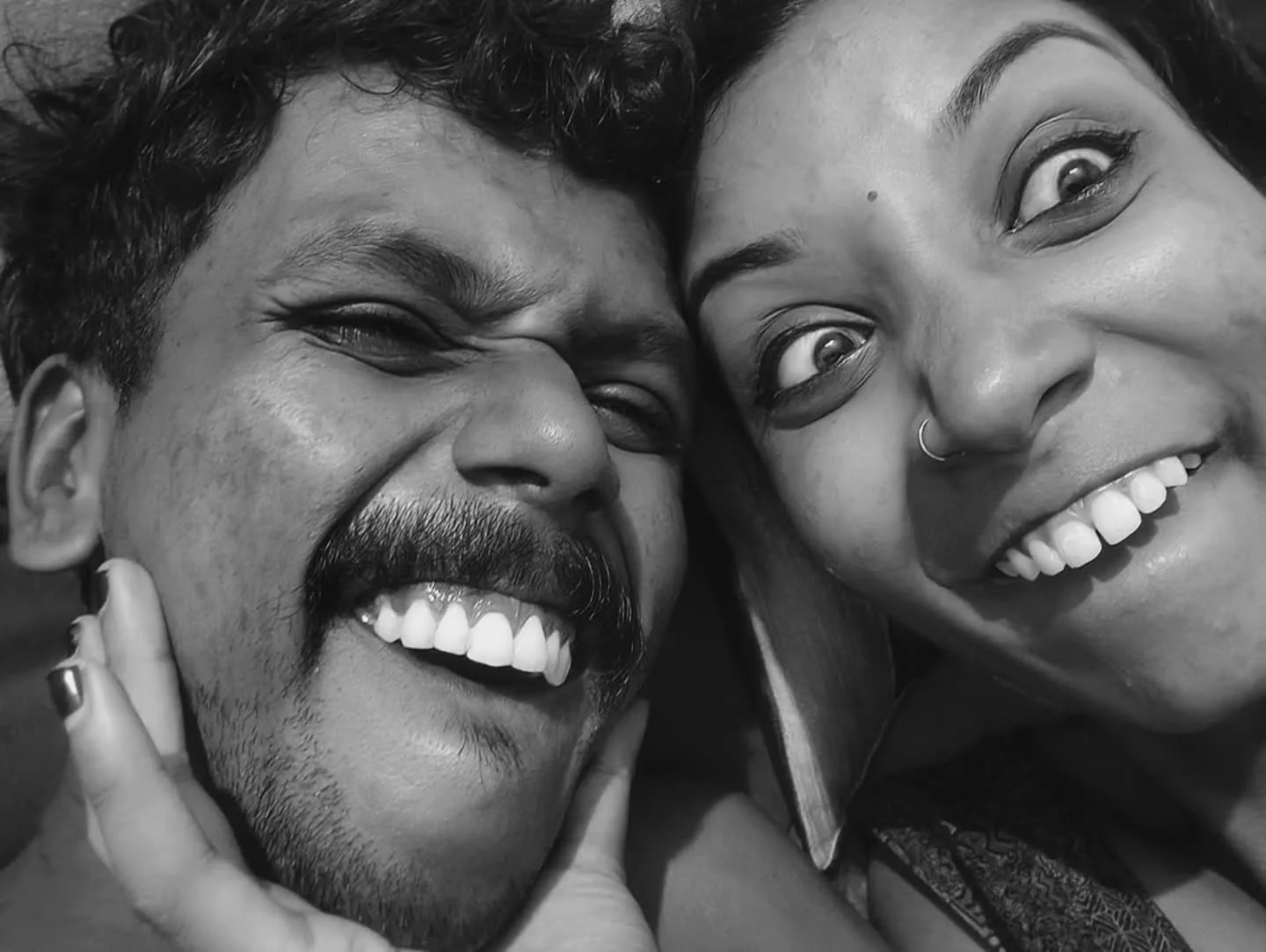 Photo by Jyothi🎀 on February 17, 2026. May be a black-and-white image of one or more people, beard, people smiling and text.