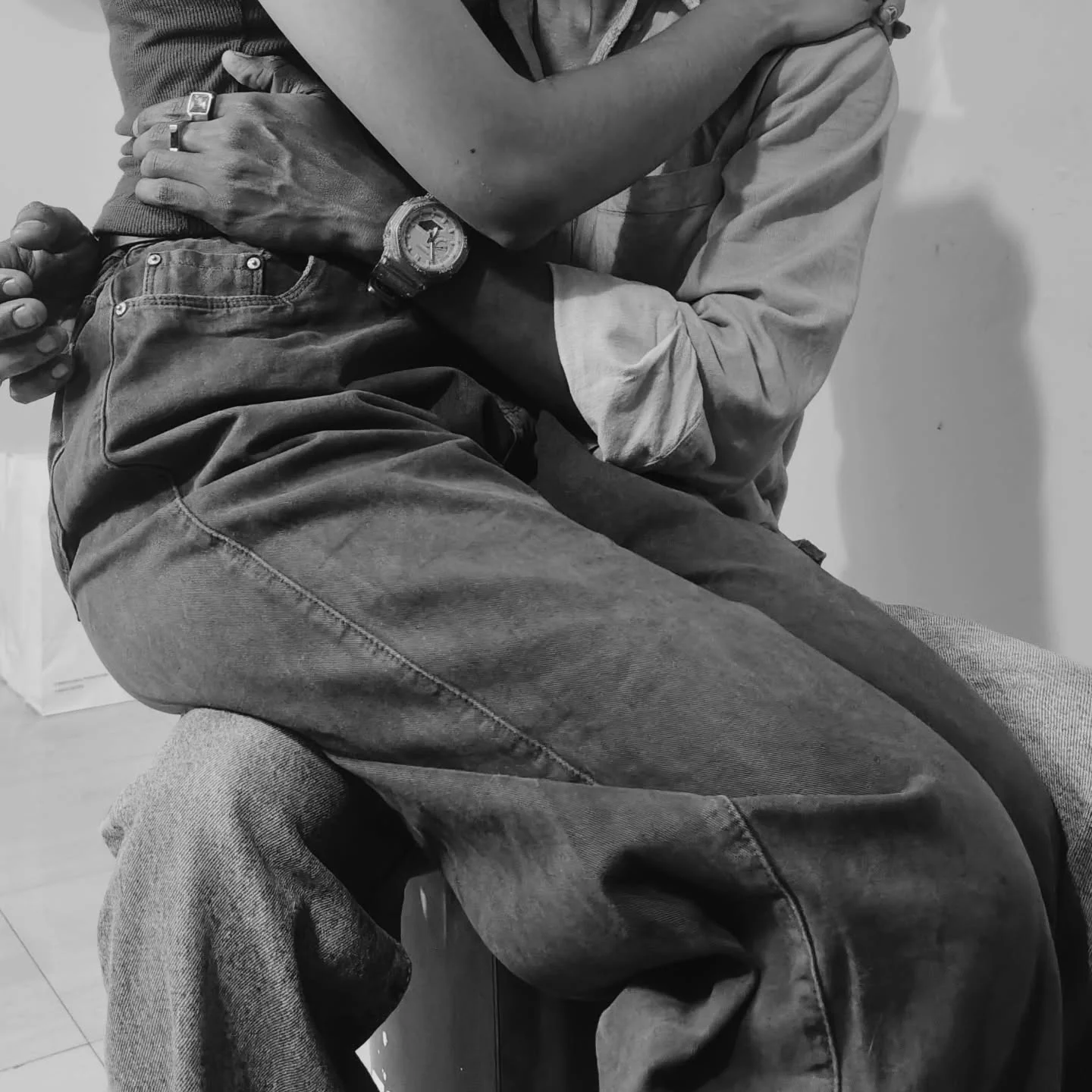 Photo by Jyothi🎀 on February 13, 2026. May be a black-and-white image of one or more people, people smiling, people kissing and text.