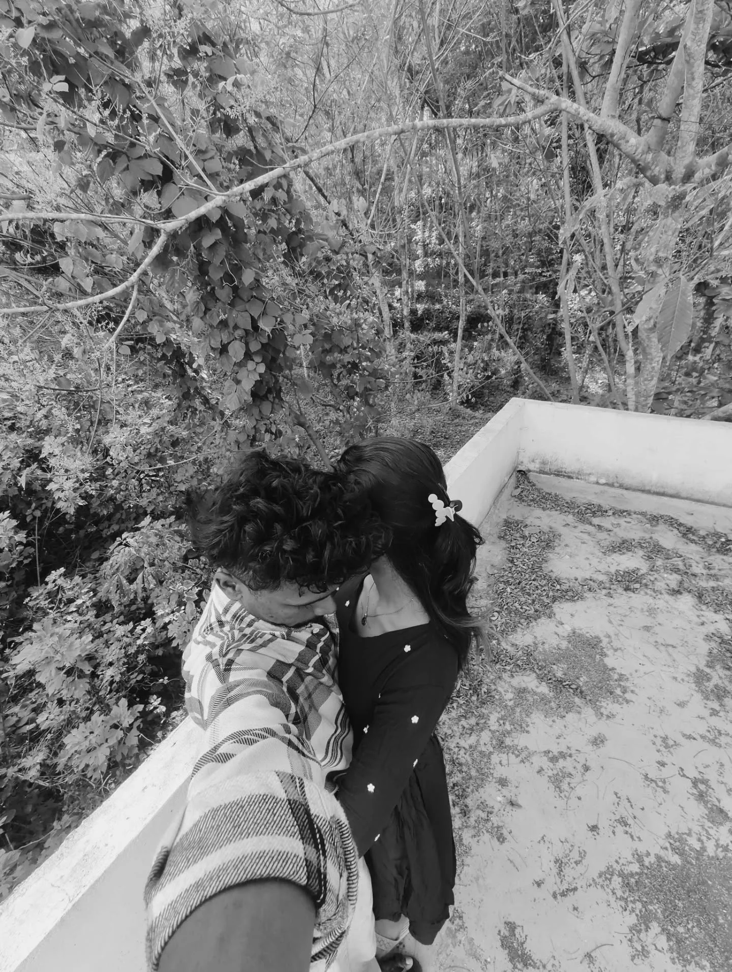 Photo shared by Jyothi🎀 on February 14, 2026 tagging @_g_u_p_p_y. May be a black-and-white image of child, people kissing, outdoors and text.