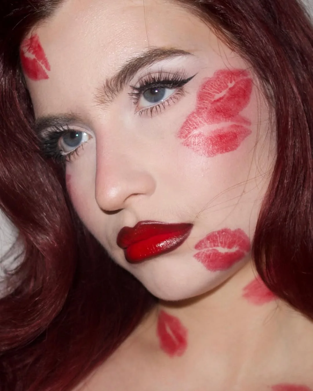 Photo by Abby Roberts on February 14, 2026. May be a closeup of one or more people, makeup, lipstick, eyeliner and text.