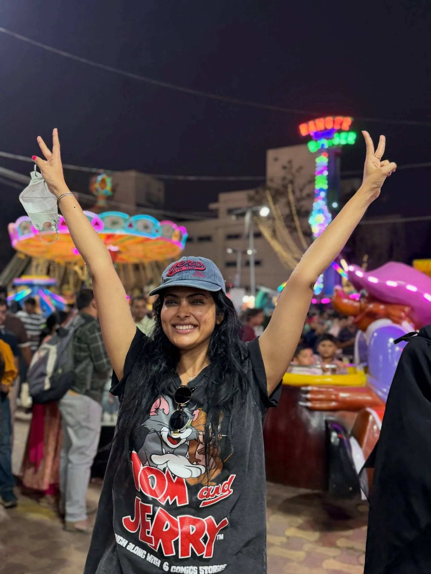 Photo by Divi on February 15, 2026. May be an image of one or more people, people smiling, the Charminar, outdoors, night and text.