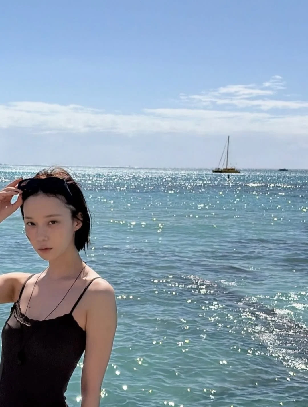 Photo by aespa 에스파 FANPAGE on February 19, 2026. May be an image of boat, ocean, beach and text.