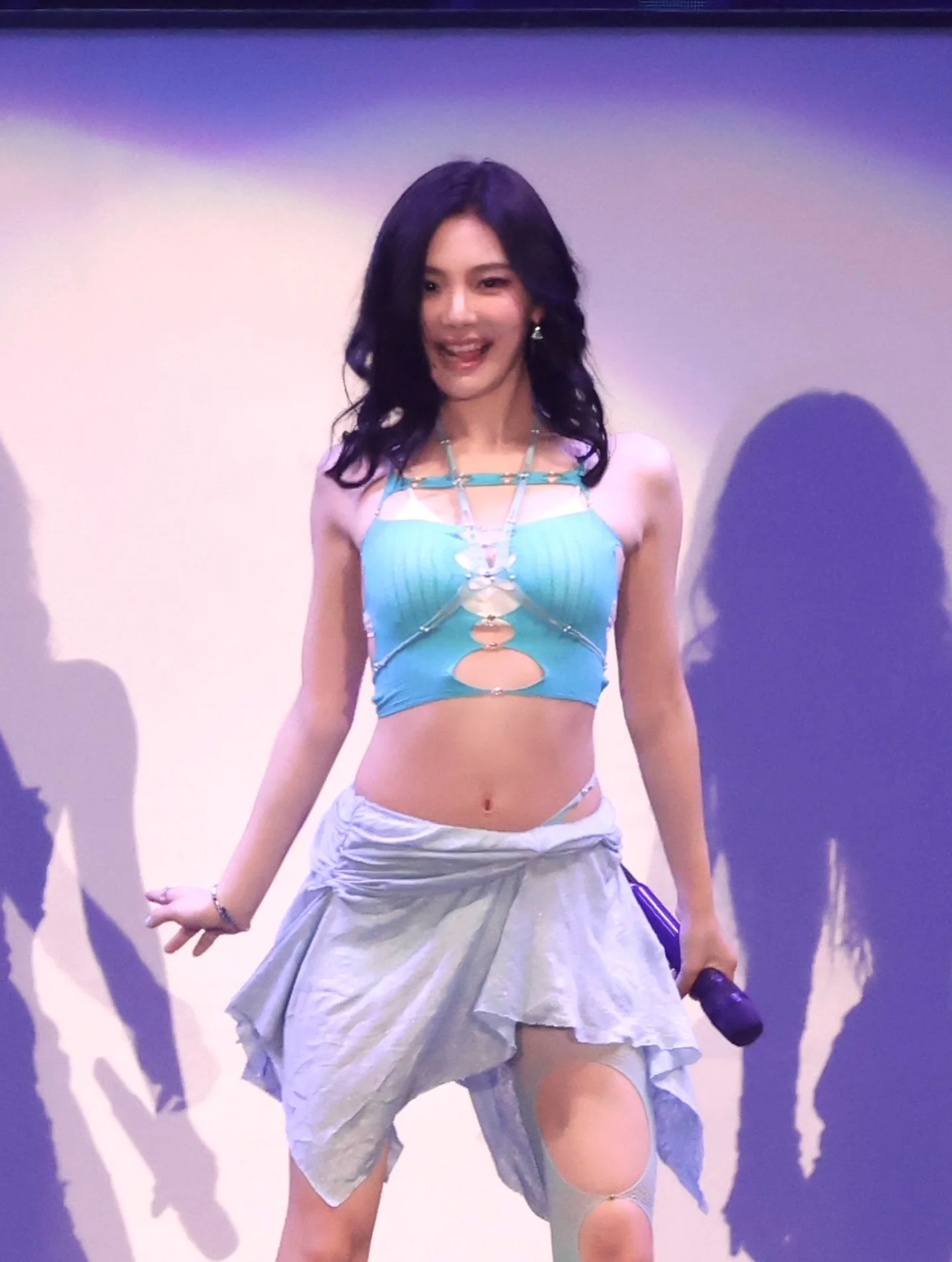 Photo by aespa 에스파 FANPAGE on February 14, 2026. May be an image of one or more people, people dancing, miniskirt, sarong, costume and text.