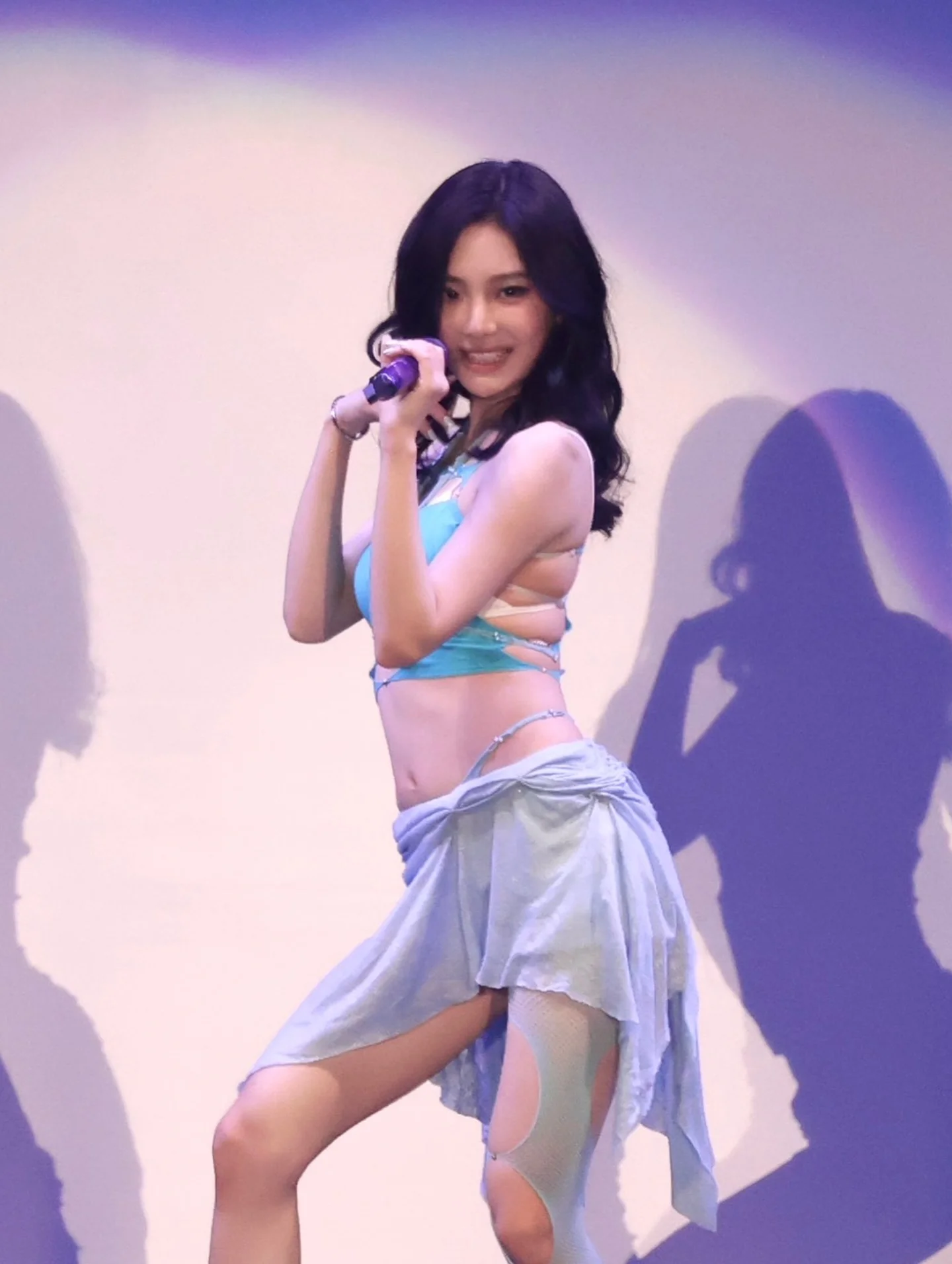 Photo by aespa 에스파 FANPAGE on February 14, 2026. May be an image of miniskirt, bra and text.