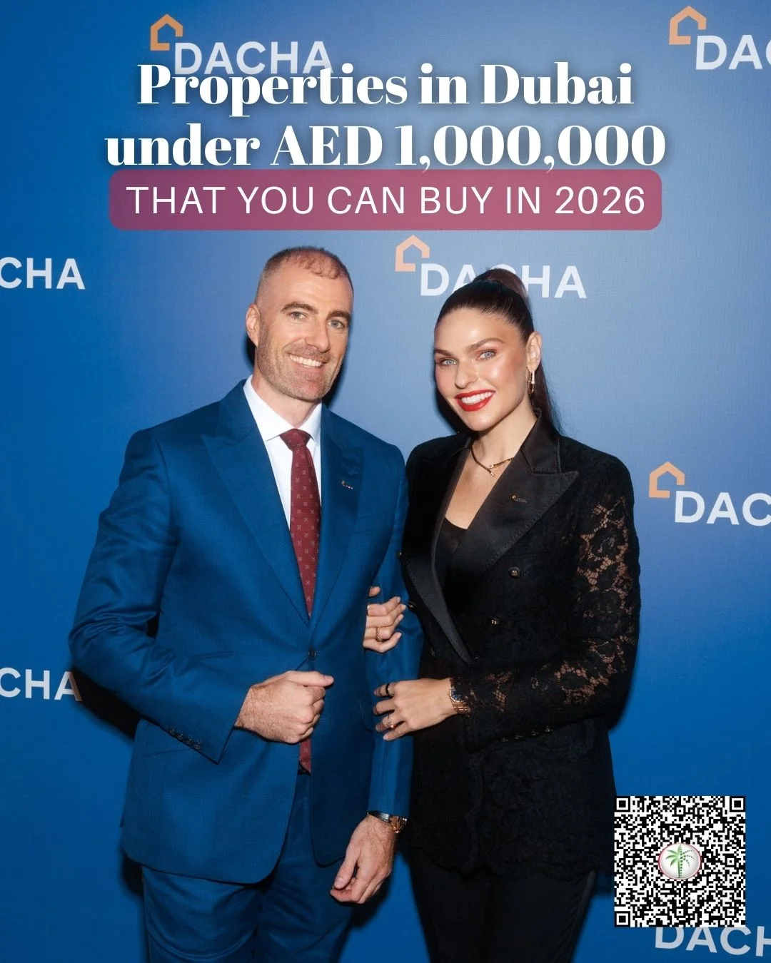 Photo by Alessia Sheglova | Dubai Real Estate on February 13, 2026. May be an image of one or more people, carpet, magazine and text that says 'SDACHA DA Properties in Dubai under AED 1,000,000 THAT YOU CAN BUY IN 2026 6AaPHA HA CHA "DAC CHA W'.