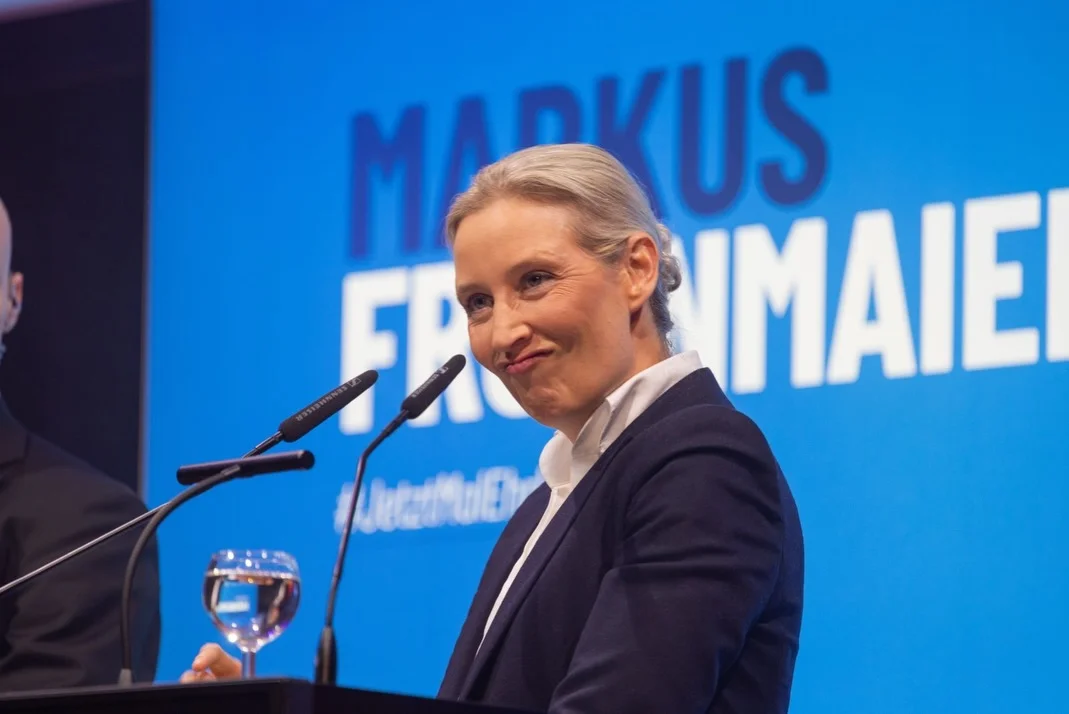 Photo by Alice Weidel on February 13, 2026. May be an image of text.