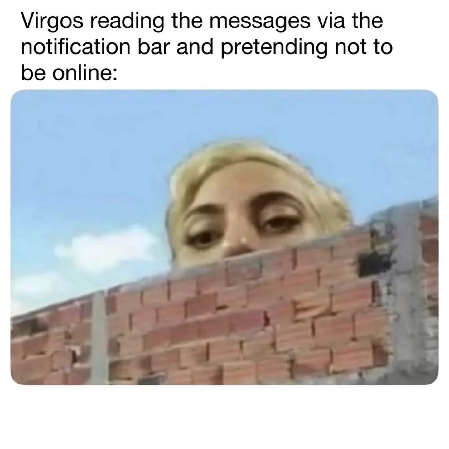 Photo by Virgo♍Astrology on February 24, 2026. May be a meme of text that says 'Virgos reading the messages via the notification bar and pretending not to be online:'.