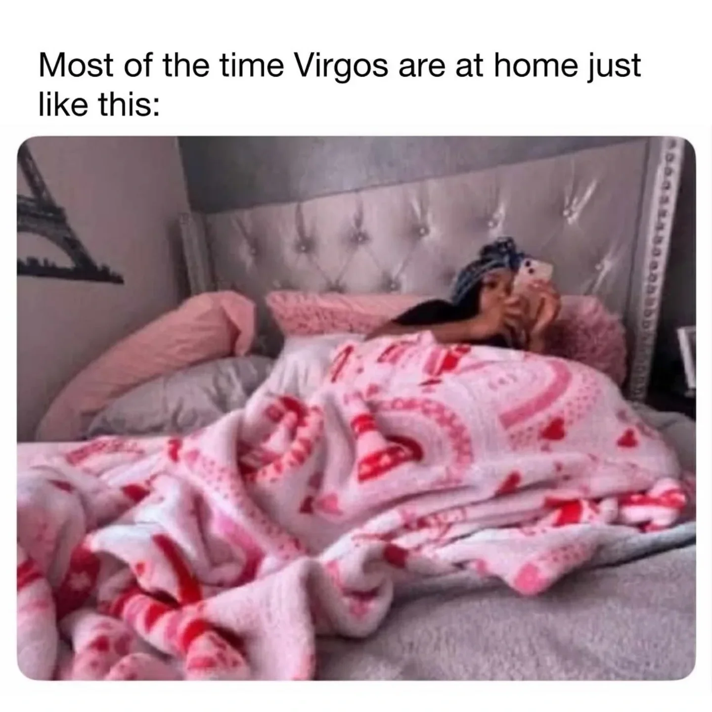Photo by Virgo♍Astrology on February 24, 2026. May be a meme of text that says 'Most of the time Virgos are at home just like this:'.
