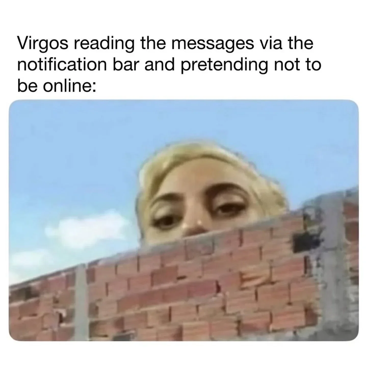 Photo by Virgo♍Astrology on February 24, 2026. May be a meme of text that says 'Virgos reading the messages via the notification bar and pretending not to be online:'.