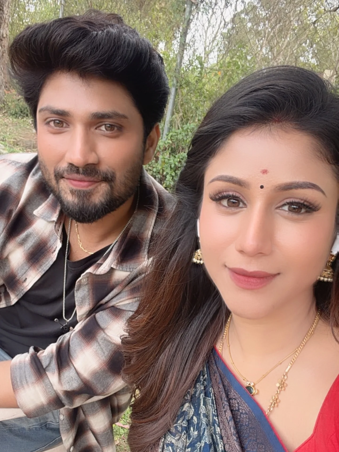 Photo shared by alya_manasa on February 25, 2026 tagging @zeetamizh, and @the__akshay_kamal__. May be a selfie of one or more people, beard, makeup, people smiling, picnic and text.