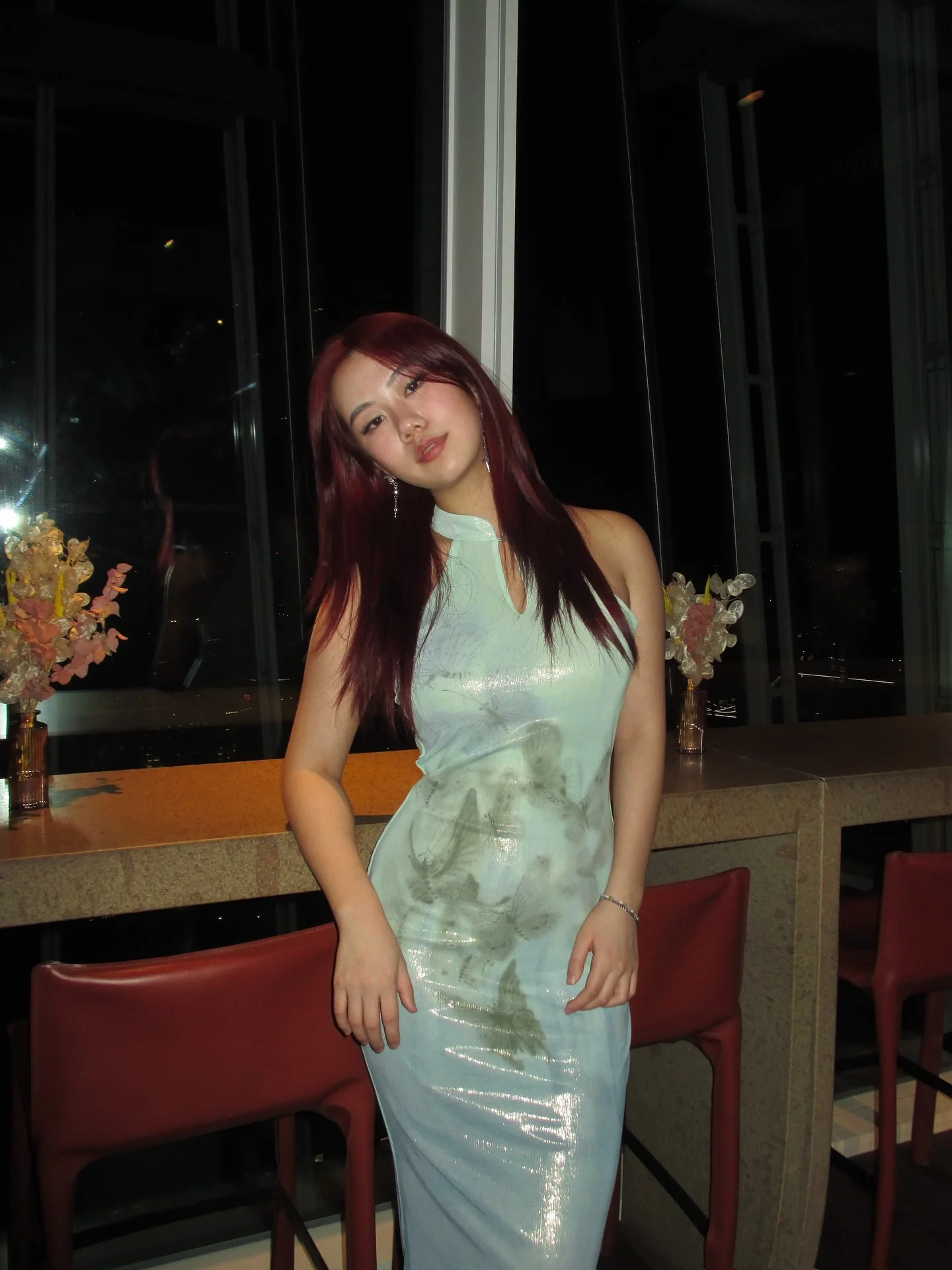 Photo shared by Amanda Sze 🥰 on February 18, 2026 tagging @bethandbrianqipao. May be an image of one or more people, hair, slip, dress and text.