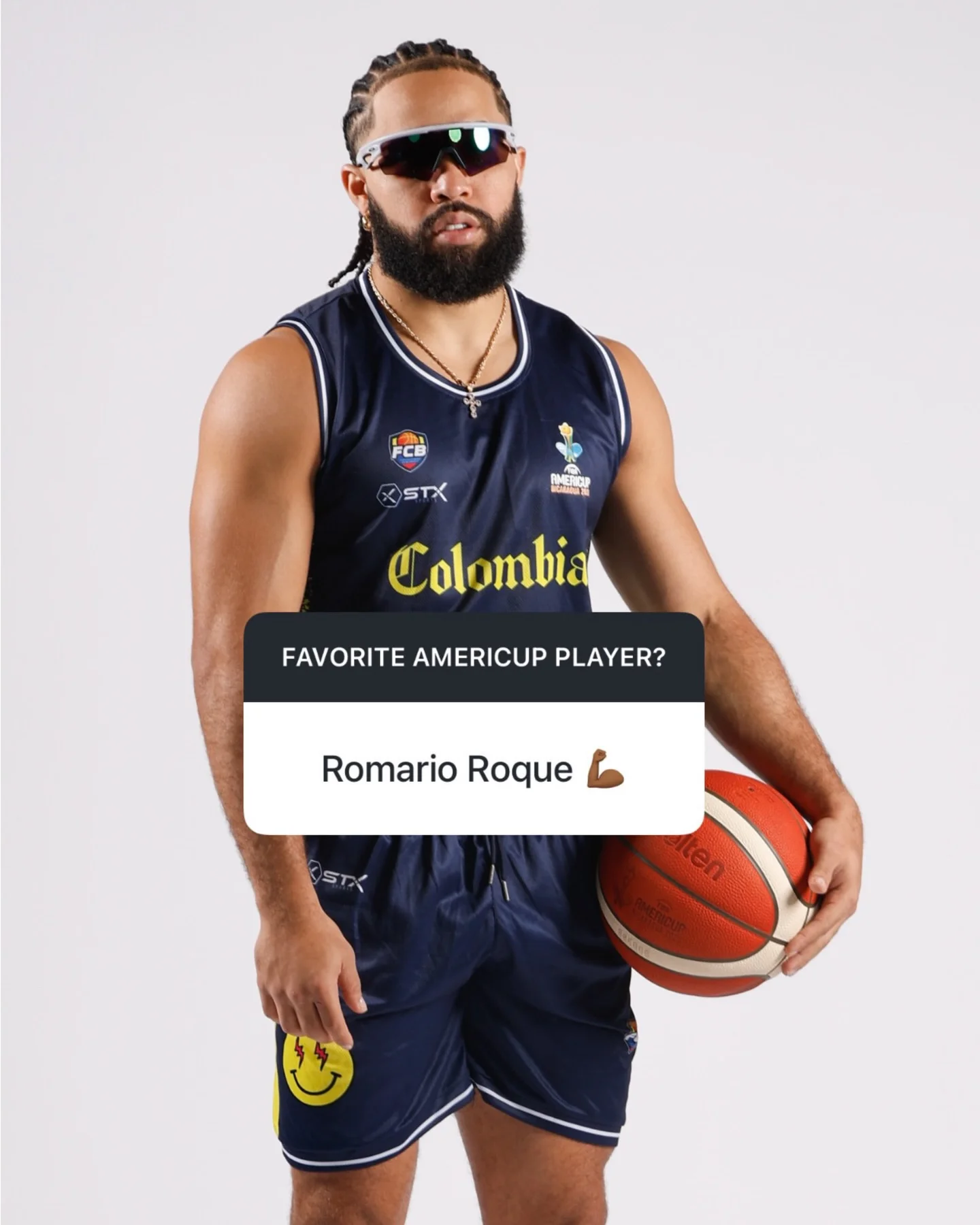 Photo shared by FIBA AmeriCup on March 16, 2026 tagging @romar7o. May be an image of basketball, basketball jersey, sports equipment, sportswear and text.