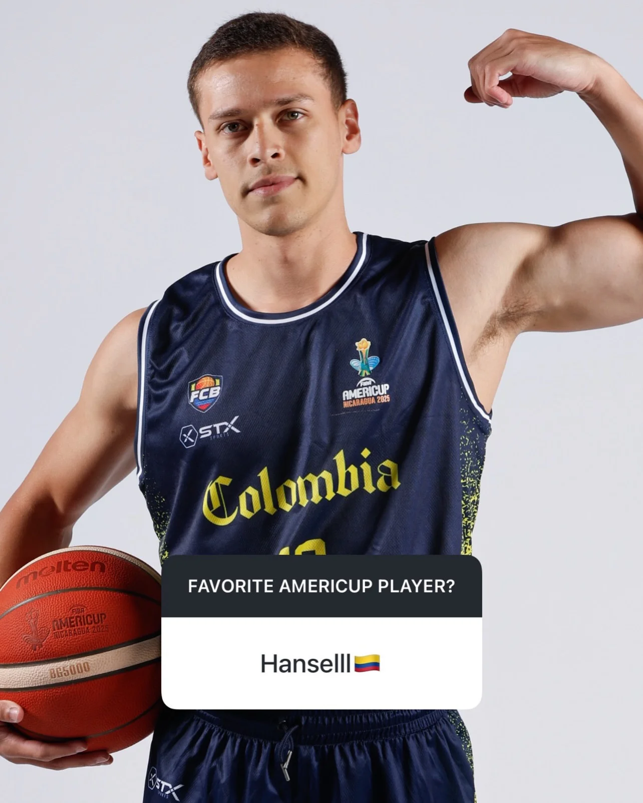 Photo shared by FIBA AmeriCup on March 16, 2026 tagging @hanselatencia. May be an image of basketball, sports equipment, sportswear, ball and text.