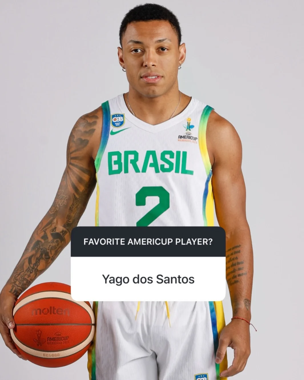 Photo shared by FIBA AmeriCup on March 16, 2026 tagging @yagomateus02. May be an image of basketball and text.