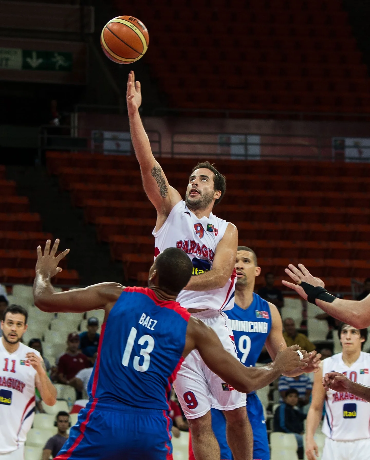Photo shared by FIBA AmeriCup on March 25, 2026 tagging @cpb_py. May be an image of basketball and text that says 'Ita 11 BAEZ BAEZ 13 au IINICANA 9 9 መነ tau'.
