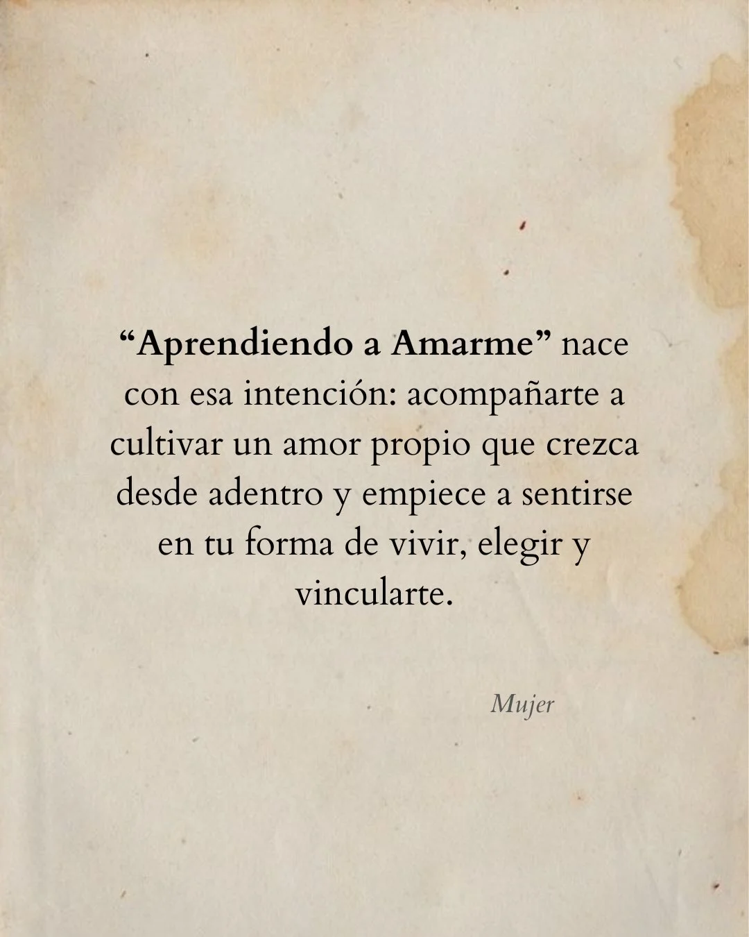 Photo by Luz en letras on February 13, 2026. May be a meme of text that says '"Aprendiendo a Amarme" nace con esa intención: acompañarte a cultivar un amor propio que crezca desde adentro y empiece a sentirse en tu forma de vivir, elegir y vincularte. Mujer'.